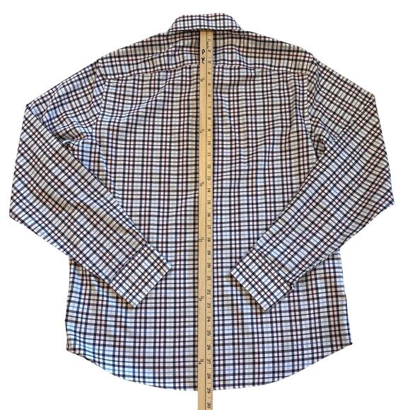Untuckit Shirt Mens Sz Large White Plaid Slim Fit Salento Button Up Long Sleeve - Picture 7 of 9